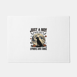 Halloween Dog Lover Vintage Engraving Boy Shirt De Doormat