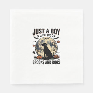 Halloween Dog Lover Vintage Engraving Boy Shirt De Napkins
