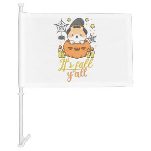 halloween dog meme, dog walking, halloween dog car flag