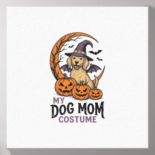 Halloween Dog Mom Shirt Witch Pup Costume Graphic_ Canvas Photo Tile