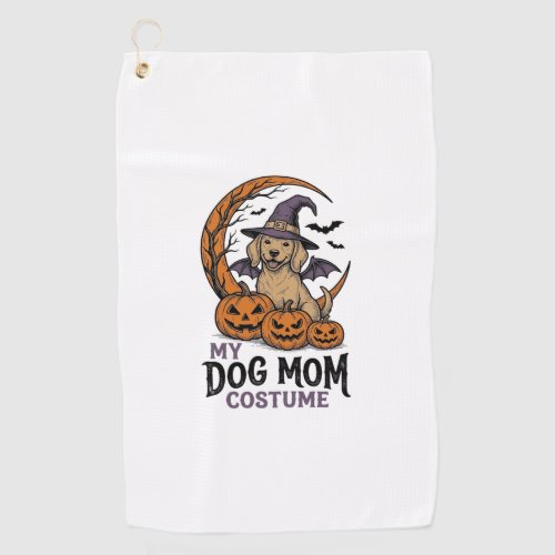Halloween Dog Mom Shirt Witch Pup Costume Graphic_ Golf Towel