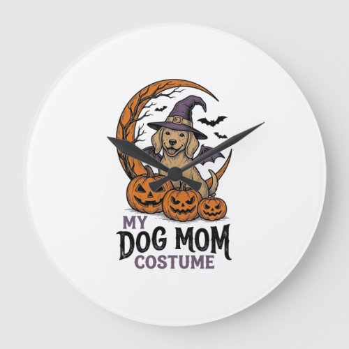 Halloween Dog Mom Shirt Witch Pup Costume Graphic_ Large Clock