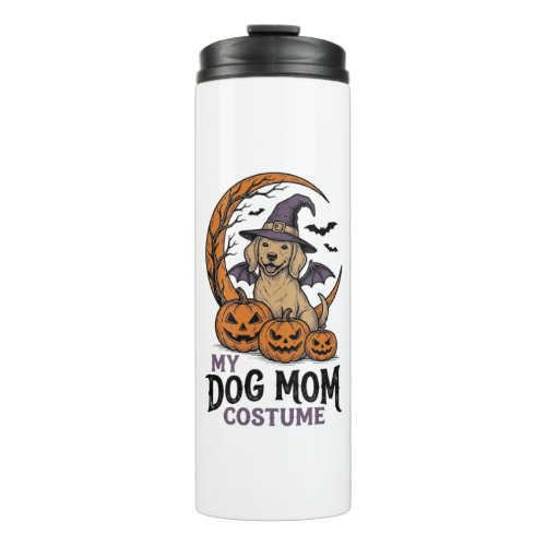 Halloween Dog Mom Shirt Witch Pup Costume Graphic_ Thermal Tumbler