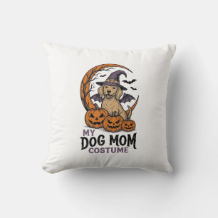 Halloween Dog Mom Shirt Witch Pup Costume Graphic_ Throw Pillow