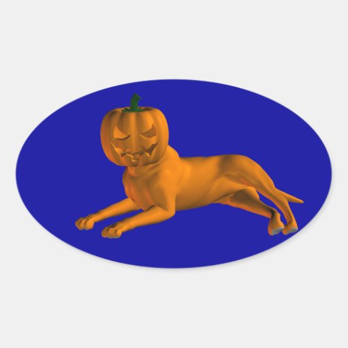 Halloween Dog Oval Sticker