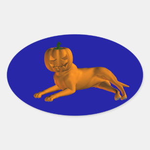 Halloween Dog Oval Sticker