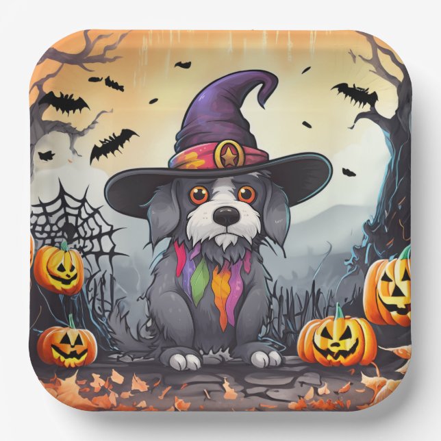 Halloween Dog Paper Plates (Front)