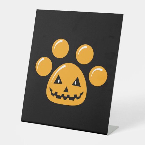 Halloween Dog Paw Pedestal Sign