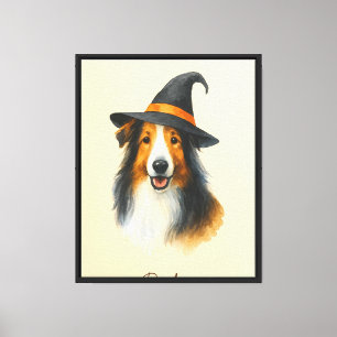 Halloween Dog Portrait – Bailey the Sheltie Canvas Print
