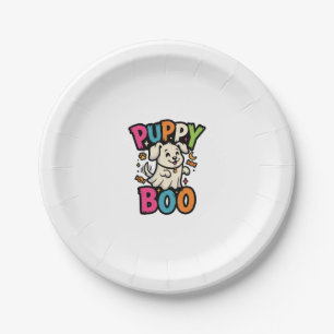 Halloween Dog Puppy Boo Paper Plates