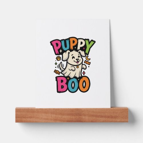 Halloween Dog Puppy Boo Picture Ledge