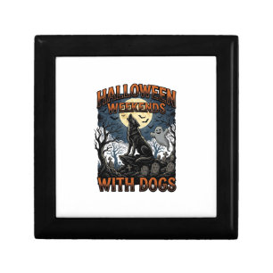 Halloween Dog Shirt Vintage Graveyard Pup Gift Box