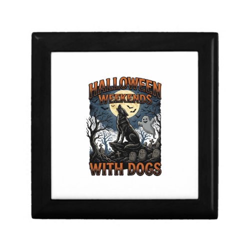 Halloween Dog Shirt Vintage Graveyard Pup Gift Box