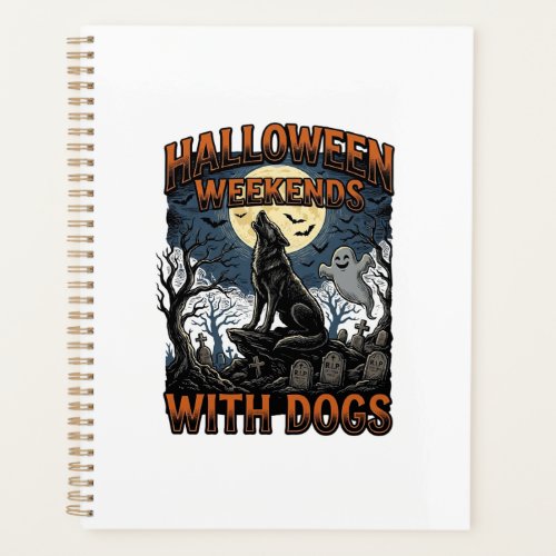 Halloween Dog Shirt Vintage Graveyard Pup Planner