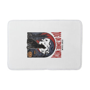 Halloween Dog Shirt Zombie Patrol Design_1 Bath Mat