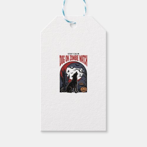 Halloween Dog Shirt Zombie Patrol Design_1 Gift Tags