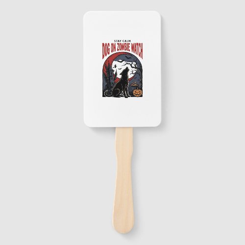 Halloween Dog Shirt Zombie Patrol Design_1 Hand Fan