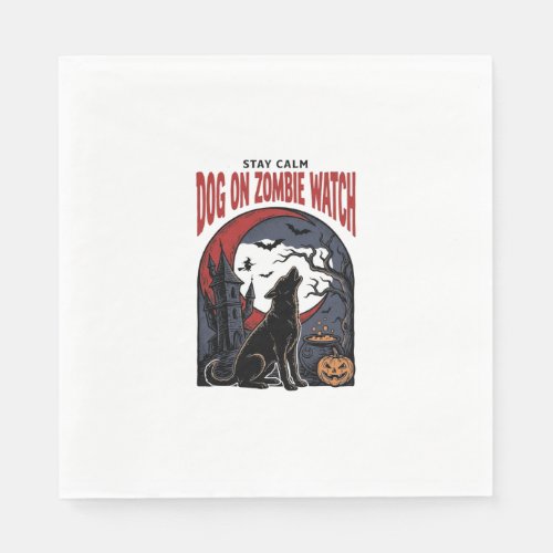 Halloween Dog Shirt Zombie Patrol Design_1 Napkins