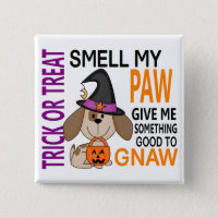 Halloween Dog Smell My Paw 2 Pinback Button