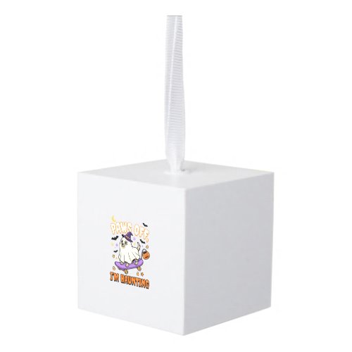 Halloween Dog Spooky Skate Ride Cube Ornament
