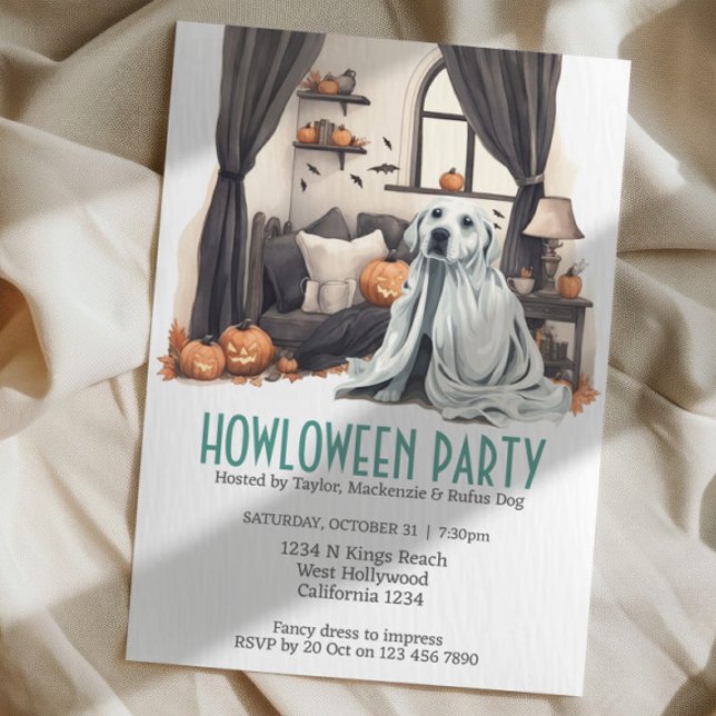 Halloween Dog Themed Party Howloween Fun Invitation (Halloween Dog Themed Party Howloween Fun Invitations from Ricaso. Cute dog fancy dress party)