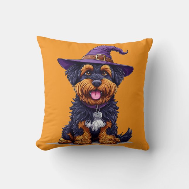 Halloween Dog Throw Pillow (Front)