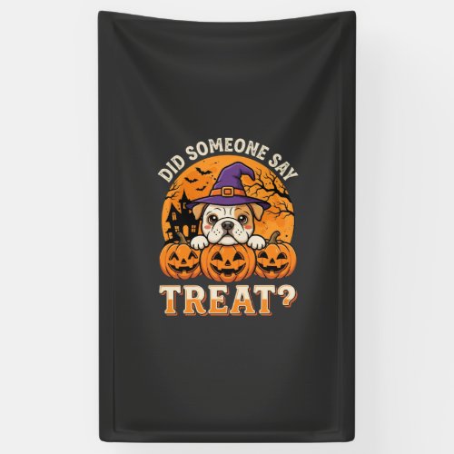 Halloween Dog Treat Bulldog Pumpkin Design Banner