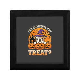 Halloween Dog Treat Bulldog Pumpkin Design Gift Box