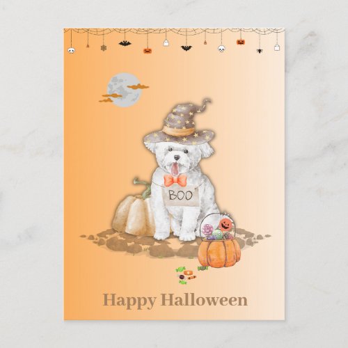 Halloween Dog Wearing Hat Halloween Candy Card