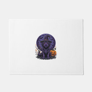 Halloween Dog Witch Pumpkin Vector Art Doormat