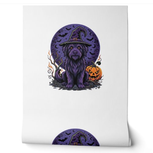 Halloween Dog Witch Pumpkin Vector Art Wallpaper