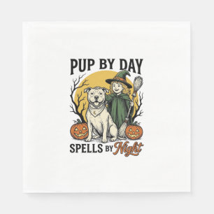 Halloween Dog Witch Shirt Vintage Engraving Pet Te Napkins