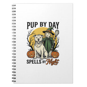 Halloween Dog Witch Shirt Vintage Engraving Pet Te Notebook