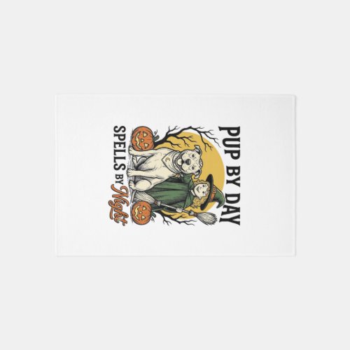 Halloween Dog Witch Shirt Vintage Engraving Pet Te Rug