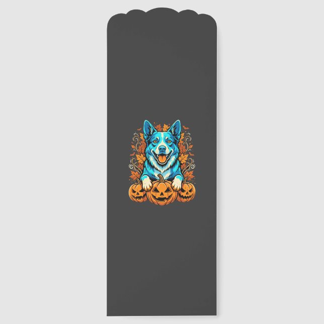 Halloween Dog With Jack O Lantern Pumpkins_1 Bookmarks (Front)