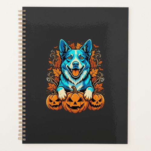 Halloween Dog With Jack O Lantern Pumpkins_1 Planner