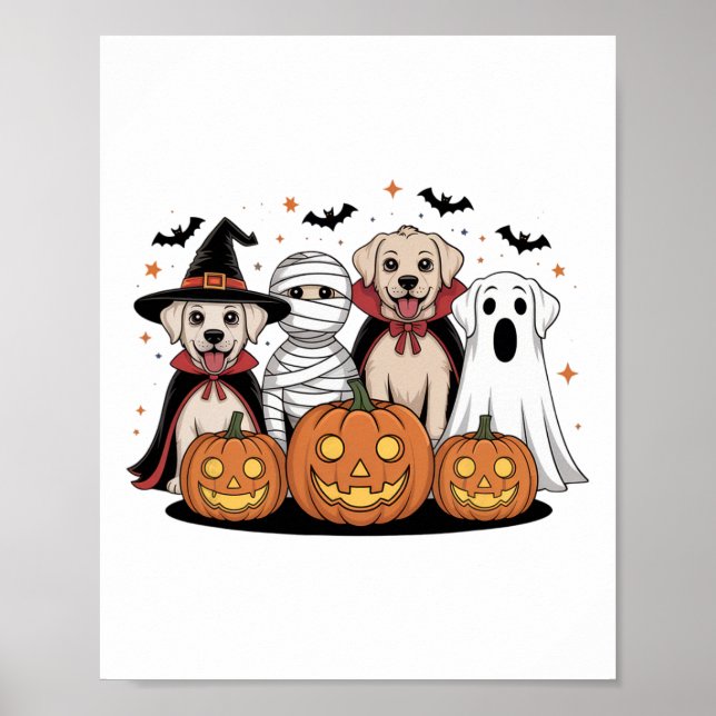 Halloween Dogs For Pet Lovers - Cute Canine Costum Poster (Front)