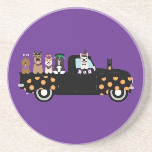 Halloween Dogs In A Pickup Truck Coaster