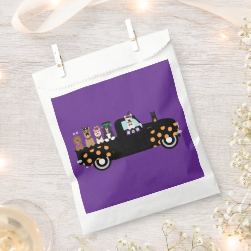 Halloween Dogs In A Pickup Truck Favor Bag