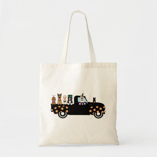 Halloween Dogs In A Pickup Truck Tote Bag