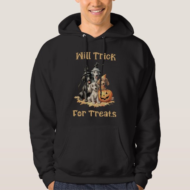 Halloween Dogs Will Trick For Treats Hoodie (Front)