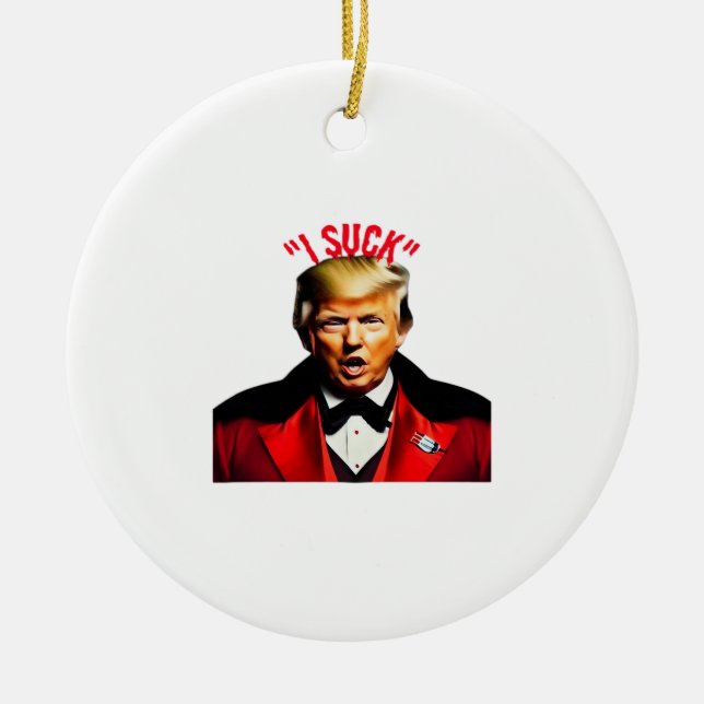 Halloween Donald  Funny Anti- Political Ceramic Ornament (Front)