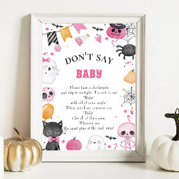 Halloween &quot;Don&#39;t Say Baby&quot; Baby Shower Game Poster