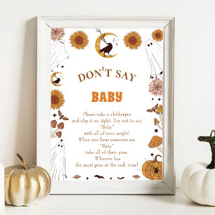 Halloween "Don't Say Baby" Baby Shower Game Poster