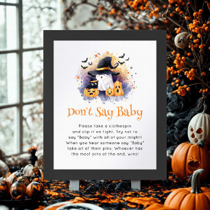 Halloween 'Don't Say Baby' Baby Shower Game  Poster