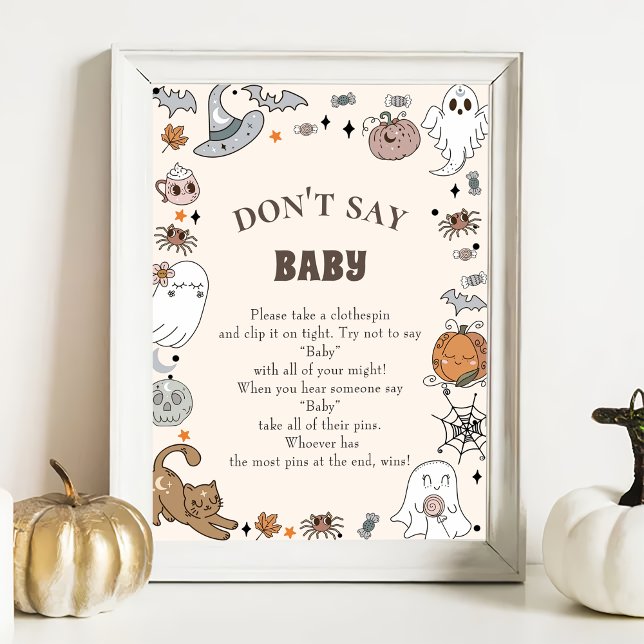 Halloween "Don't Say Baby" Baby Shower Game Poster (Creator Uploaded)