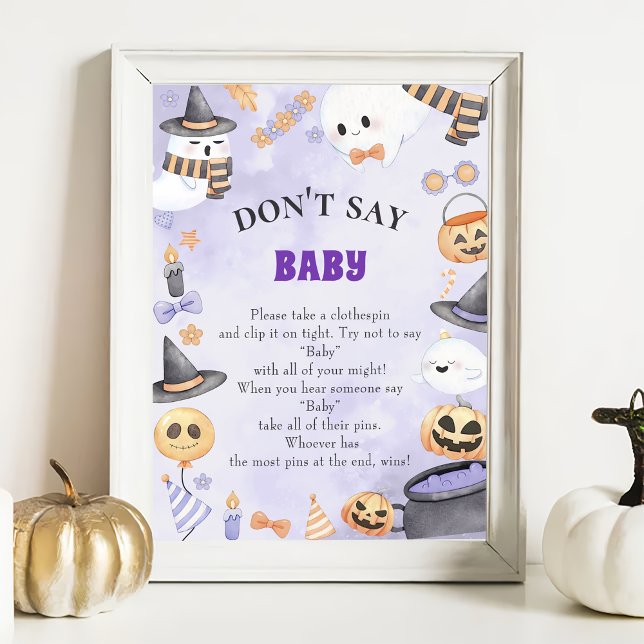 Halloween "Don't Say Baby" Baby Shower Game Poster (Creator Uploaded)