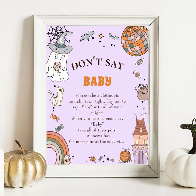 Halloween "Don't Say Baby" Baby Shower Game Poster (Creator Uploaded)