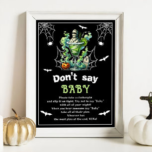 Halloween "Don't Say Baby" Baby Shower Game Poster
