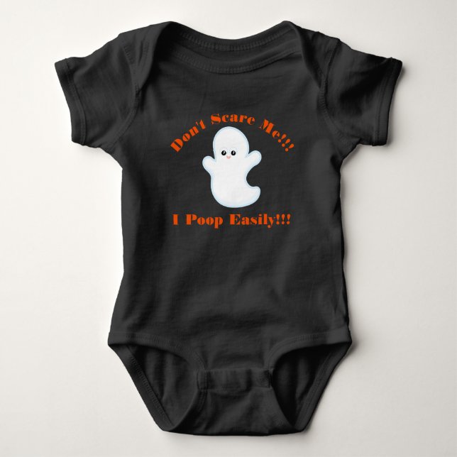 Halloween Don't Scare Me I Poop Easily Baby Outfit Bodysuit (Front)